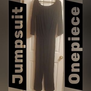 INC International Concepts Black Jumpsuit Women's Sz Large L JUMP SUIT One-piece